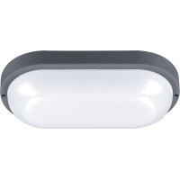 LED venkovní osvětlení oválné - 26 cm - šedá barva