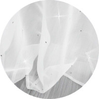 Dekorační závěs s řasící páskou DIAMONDS 145x250 cm - bílý