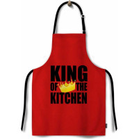 Kuchyňská zástěra KING OF THE KITCHEN 65x77 cm - červená