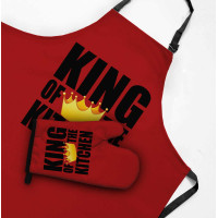 Kuchyňská zástěra KING OF THE KITCHEN 65x77 cm - červená