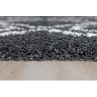 Kusový koberec Shaggy HIMALAYA Ornament - tmavě šedý/krémový