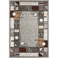 Kusový koberec LAILA Frame - šedý