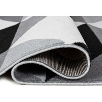 Kusový koberec LAILA Geometry - šedý/bílý/černý