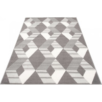 Kusový koberec LAILA Loop - šedý/bílý