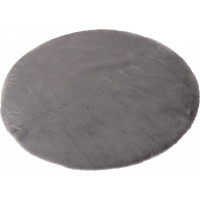 Kusový kulatý koberec RABBIT FUR - imitace králičí kožešiny - tmavě šedý