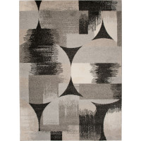 Kusový koberec RASTA Circles - šedý/černý