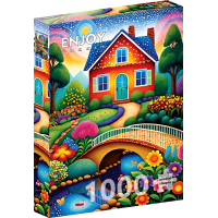 ENJOY Puzzle Barevný dům 1000 dílků