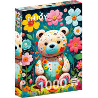 ENJOY Puzzle Květinový medvídek 1000 dílků