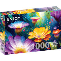 ENJOY Puzzle Květy v dešti 1000 dílků