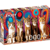 ENJOY Puzzle Pět koček 1000 dílků