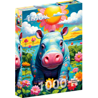 ENJOY Puzzle Sluníčkový hrošík 1000 dílků