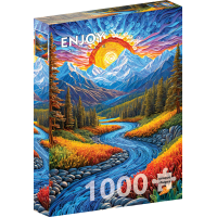 ENJOY Puzzle Východ slunce nad krajinou 1000 dílků