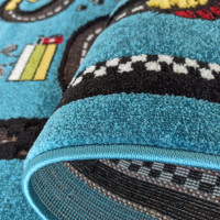 Kusový koberec Color Kids - ZÁVODNÍ DRÁHA - modrý