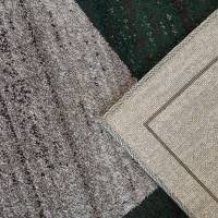 Kusový koberec WAVE composition - tmavě zelený/šedý