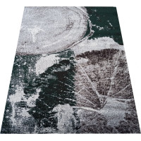 Kusový koberec WAVE wood - tmavě zelený/šedý