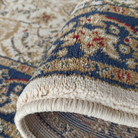 Kusový koberec NOBLE ornament - krémový/tmavě modrý