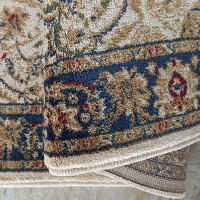 Kusový koberec NOBLE ornament - krémový/tmavě modrý