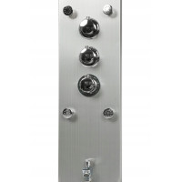 Sprchový panel CASCADA 5v1 - s termostatem a výtokem do vany - inox