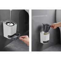 Silikonová WC štětka - bílá/šedá