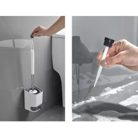 Silikonová WC štětka - bílá/šedá
