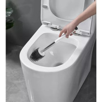 Silikonová WC štětka - bílá/šedá