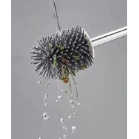 Silikonová WC štětka - bílá/šedá