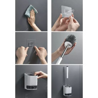 Silikonová WC štětka - bílá/šedá