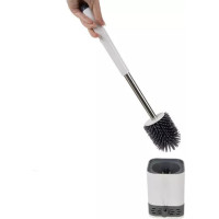 Silikonová WC štětka - bílá/šedá