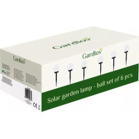 Solární zahradní lampa - koule - sada 6 ks