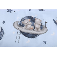 Dětské bavlněné povlečení do postýlky 120x90 cm BABYMAM PREMIUM - Medvídci ve vesmíru - modré