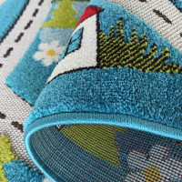 Kusový koberec Color Kids - VESNIČKA - modrý