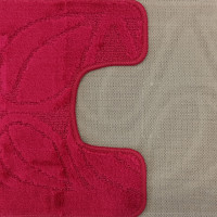 Sada koupelnových předložek s výřezem TÁŇA - flora - tmavě růžová