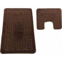 Sada koupelnových předložek s výřezem TÁŇA - greek - tmavě hnědá