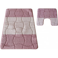 Sada koupelnových předložek s výřezem TÁŇA XL - tiles - starorůžová