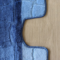 Sada koupelnových předložek s výřezem TÁŇA XL - tiles - modrá
