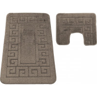 Sada koupelnových předložek s výřezem TÁŇA - greek - tmavě béžová