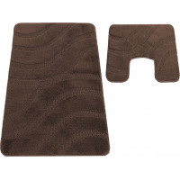Sada koupelnových předložek s výřezem TÁŇA - symphony - tmavě hnědá