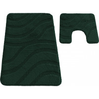 Sada koupelnových předložek s výřezem TÁŇA - symphony - tmavě zelená