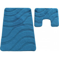 Sada koupelnových předložek s výřezem TÁŇA - symphony - tmavě tyrkysová