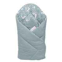Oboustranná zavinovačka pro miminka 80x80 cm BABYMAM PREMIUM - Les - zelená/šalvějová