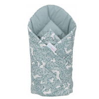 Oboustranná zavinovačka pro miminka 80x80 cm BABYMAM PREMIUM - Les - zelená/šalvějová