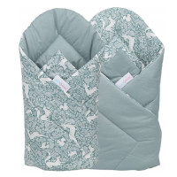 Oboustranná zavinovačka pro miminka 80x80 cm BABYMAM PREMIUM - Les - zelená/šalvějová