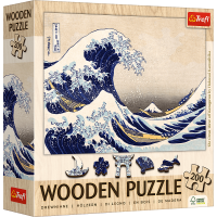 TREFL Dřevěné puzzle Art: Hokusai - Velká vlna Kanagawa 200 dílků