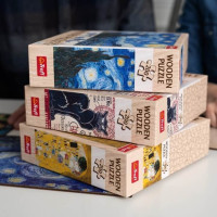 TREFL Dřevěné puzzle Art: Hokusai - Velká vlna Kanagawa 200 dílků