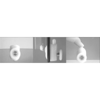 Čtvrtkruhový sprchový kout Kora Lite 90x90 cm - bílý ALU/sklo Grape + SMC vanička