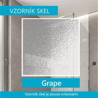 Čtvrtkruhový sprchový kout Kora Lite 90x90 cm - chrom ALU/sklo Grape + vanička z litého mramoru