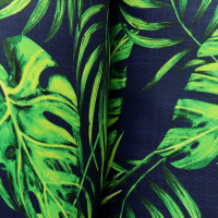 Voděodolný oboustranný polštář do závěsného křesla LUNA UP - Monstera + černá
