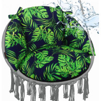 Voděodolný oboustranný polštář do závěsného křesla LUNA UP - Monstera + černá