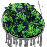 Voděodolný oboustranný polštář do závěsného křesla LUNA UP - Monstera + černá