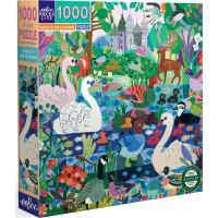 EEBOO Čtvercové puzzle Kachny na mýtince 1000 dílků